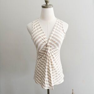 NAF NAF French Twist Neutral Striped Sleeveless Top Women’s Medium